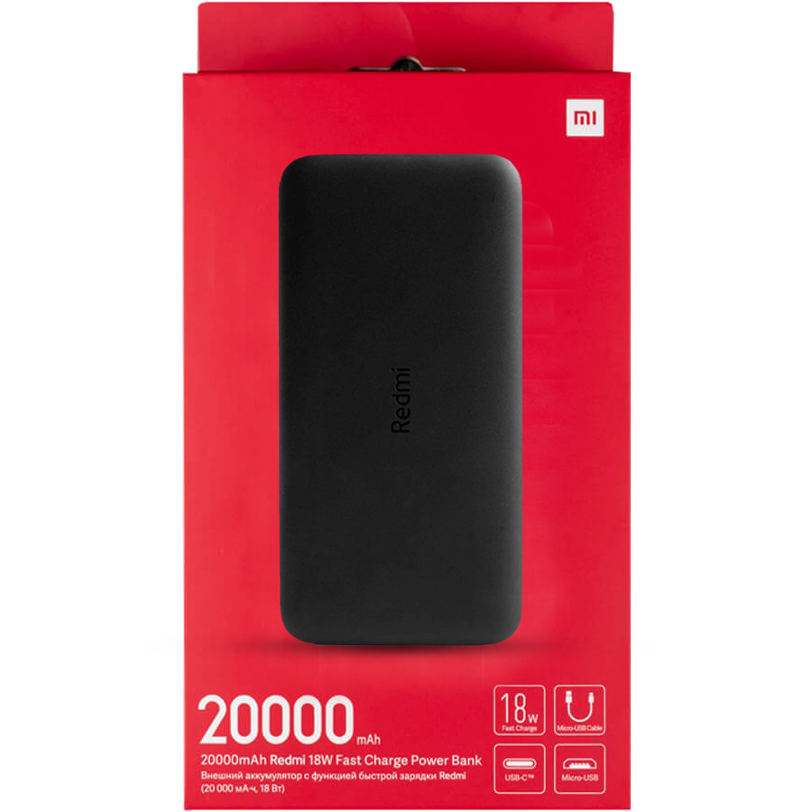 پاوربانک Redmi / Xiaomi ۲۰,۰۰۰mAh — شارژ سریع ۱۸W، دو خروجی USB-A، ورودی USB-C & Micro-USB — گارانتی